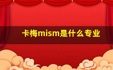 卡梅mism是什么专业