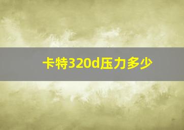 卡特320d压力多少