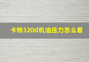 卡特320d机油压力怎么看