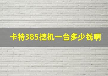 卡特385挖机一台多少钱啊