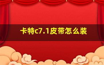 卡特c7.1皮带怎么装