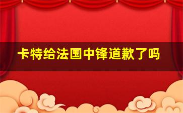 卡特给法国中锋道歉了吗