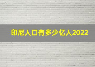 印尼人口有多少亿人2022