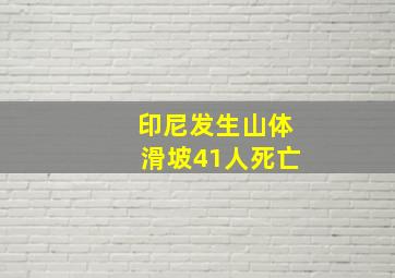 印尼发生山体滑坡41人死亡