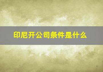 印尼开公司条件是什么