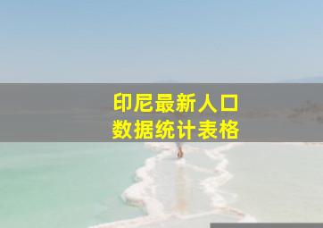 印尼最新人口数据统计表格