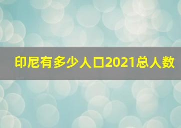 印尼有多少人口2021总人数