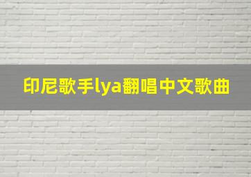 印尼歌手lya翻唱中文歌曲