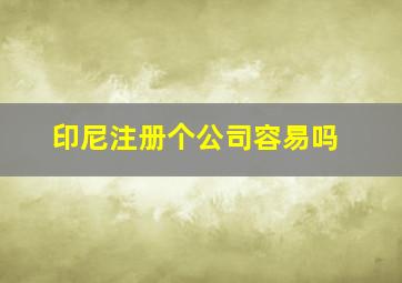 印尼注册个公司容易吗