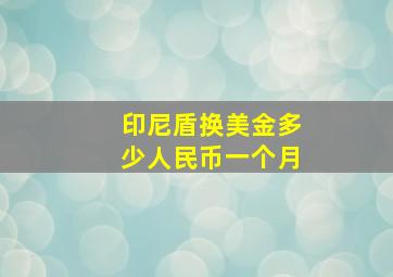 印尼盾换美金多少人民币一个月