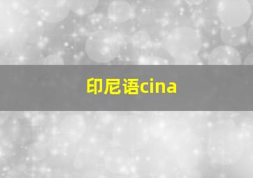 印尼语cina