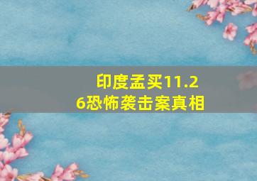 印度孟买11.26恐怖袭击案真相