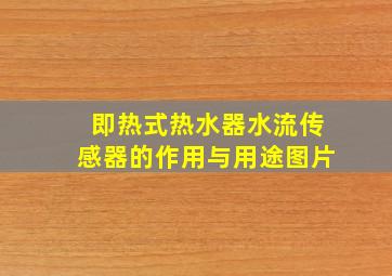 即热式热水器水流传感器的作用与用途图片