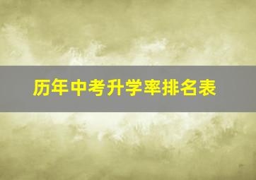 历年中考升学率排名表