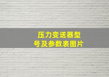 压力变送器型号及参数表图片