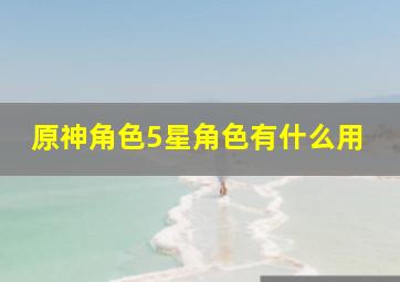 原神角色5星角色有什么用