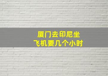 厦门去印尼坐飞机要几个小时