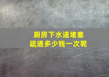 厨房下水道堵塞疏通多少钱一次呢