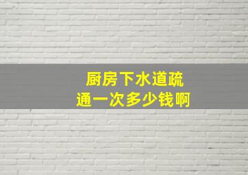 厨房下水道疏通一次多少钱啊