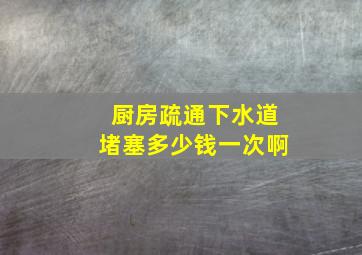 厨房疏通下水道堵塞多少钱一次啊