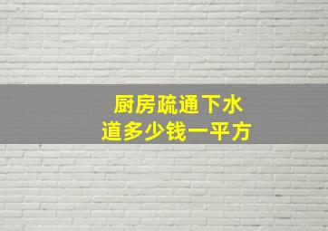 厨房疏通下水道多少钱一平方