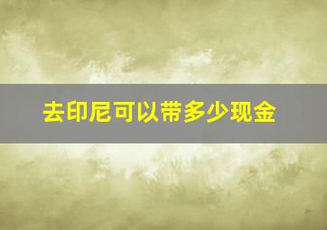 去印尼可以带多少现金