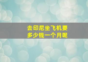 去印尼坐飞机要多少钱一个月呢