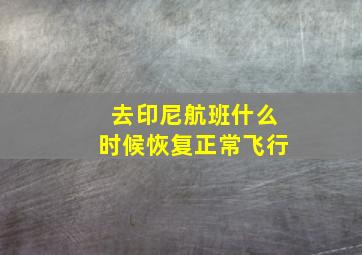 去印尼航班什么时候恢复正常飞行