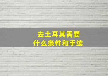 去土耳其需要什么条件和手续