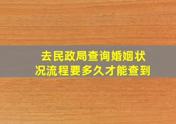 去民政局查询婚姻状况流程要多久才能查到