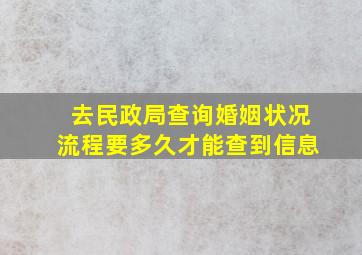 去民政局查询婚姻状况流程要多久才能查到信息