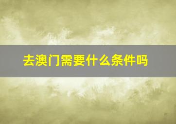 去澳门需要什么条件吗