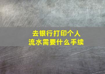 去银行打印个人流水需要什么手续