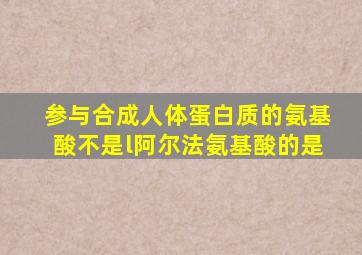 参与合成人体蛋白质的氨基酸不是l阿尔法氨基酸的是