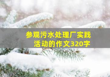 参观污水处理厂实践活动的作文320字