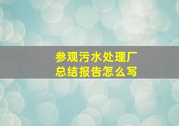 参观污水处理厂总结报告怎么写