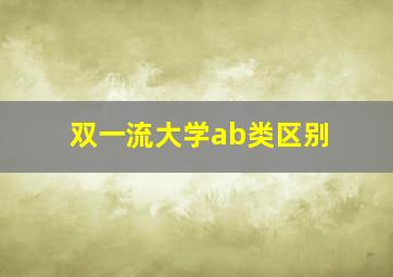 双一流大学ab类区别