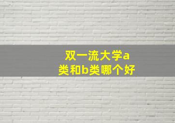 双一流大学a类和b类哪个好