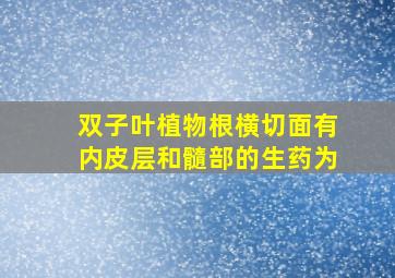 双子叶植物根横切面有内皮层和髓部的生药为