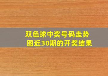 双色球中奖号码走势图近30期的开奖结果