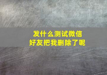 发什么测试微信好友把我删除了呢