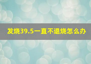 发烧39.5一直不退烧怎么办