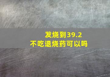 发烧到39.2不吃退烧药可以吗