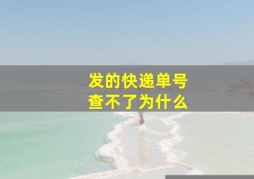 发的快递单号查不了为什么