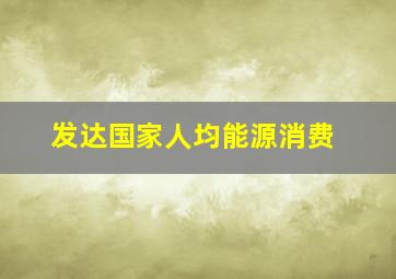 发达国家人均能源消费