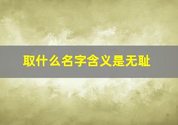 取什么名字含义是无耻