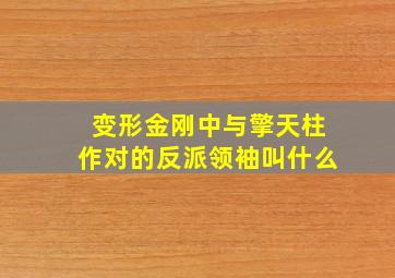 变形金刚中与擎天柱作对的反派领袖叫什么