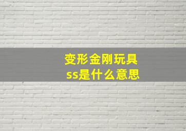 变形金刚玩具ss是什么意思