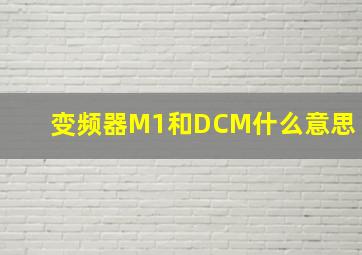 变频器M1和DCM什么意思