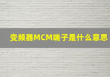 变频器MCM端子是什么意思